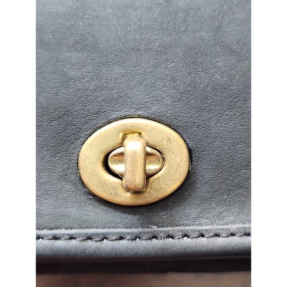 Vtg 70s Coach NYC Made In USA Black Leather Crossbody Bag 196-4734 Read - Picture 8 of 14